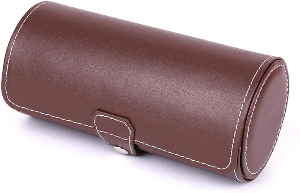 FIONAT Caja para Relojes Caja Joyero Cuero De PU 3 bit Cylinder Watch