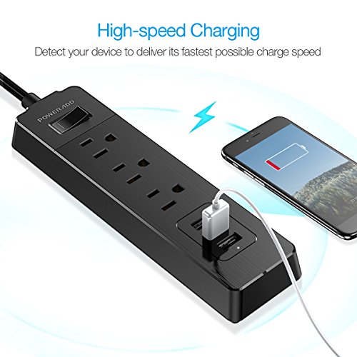 image for Poweradd Power Strip Surge Protector, Multi Outlets with Smart USB Por