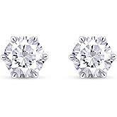 SAVEARTH DIAMONDS Moissanite Stud Earrings 2ct G H I Color 925 Sterling Silver Gold Plated Ear Studs for Women