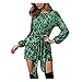 Amlaiworld Women Plus Size Sweater Dress Ladies Leopard Printed Round Neck Tunic Long Sleeve Dress Greenthumb 2