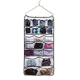 Qrandy 42 Pockets Hanging Closet Jewelry Dual-sided Organizers Bra Underwear Socks Ties Storage
