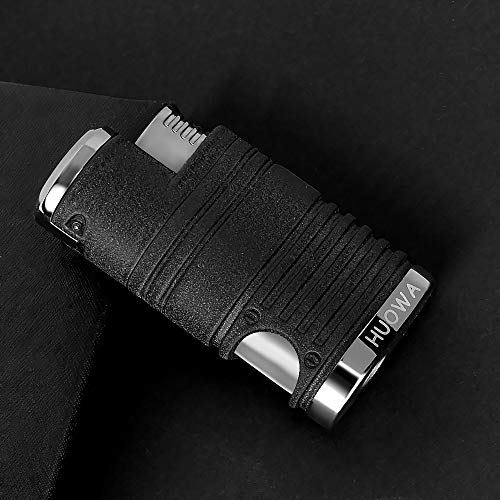 HUOWA 4 Jet Torch Lighter with Cigar Punch Cutter Tool and Gas Window, Strong Turbo Quadruple Red Flame Butane Refillable Gadgets for Men Gift Ideas - Thumbnail 5