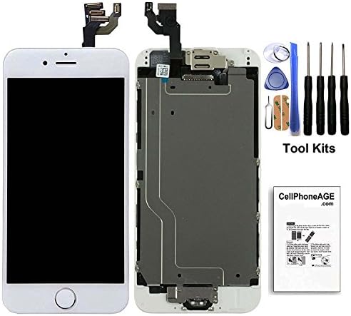 CELLPHONEAGE For iPhone 6 Plus 5.5 Inch New LCD Touch Screen Replacement With Home Button and Camera White Full Set With Spare Parts Display Digitizer Assembly + Free Tool Kits