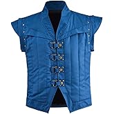 WHLVBO Prince Flynn Rider Cosplay Costume Vest Blue Renaissance Medieval Style Waistcoat for Men