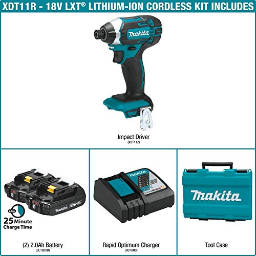 Makita XDT11R 18V Compact Lithium-Ion Cordless Impact Driver Kit