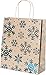 Kraft Holiday Gift Bags, foil hot-Stamp Designs, 12 Large Bags in Assorted Christmas Prints (Multi-Colored)