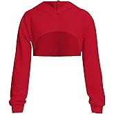Ecolala Girls Crop Tops Hoodies Long Sleeve Pullover Soft Casual Cute Kids Sweatshirts