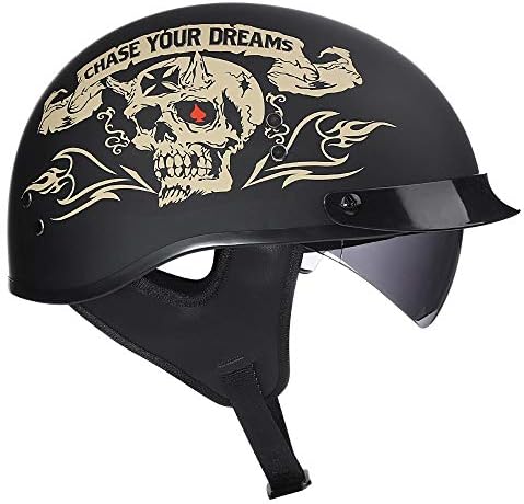 半帽ジェットヘルメットハーフヘルメットクルーザーチョッパースケートボードの安全衝突防止ヘルメットオートバイのヘルメットビルトインゴーグルヘルメットオープンヘルメットdot Ece認証