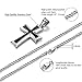 Reve Stainless Steel Black & Silver Cross Pendant Necklace for Men Women, 20-24 Inches Curb Chain (Black: 20'' Curb Chain)