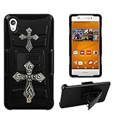 Spots8Â« Image Design Cases for Sony Xperia Z3V - Prime Series Dual Layer Holster Case Plus Kickstand with Design Image + Locking Belt Swivel Clip - Celtic Goth Cross Design