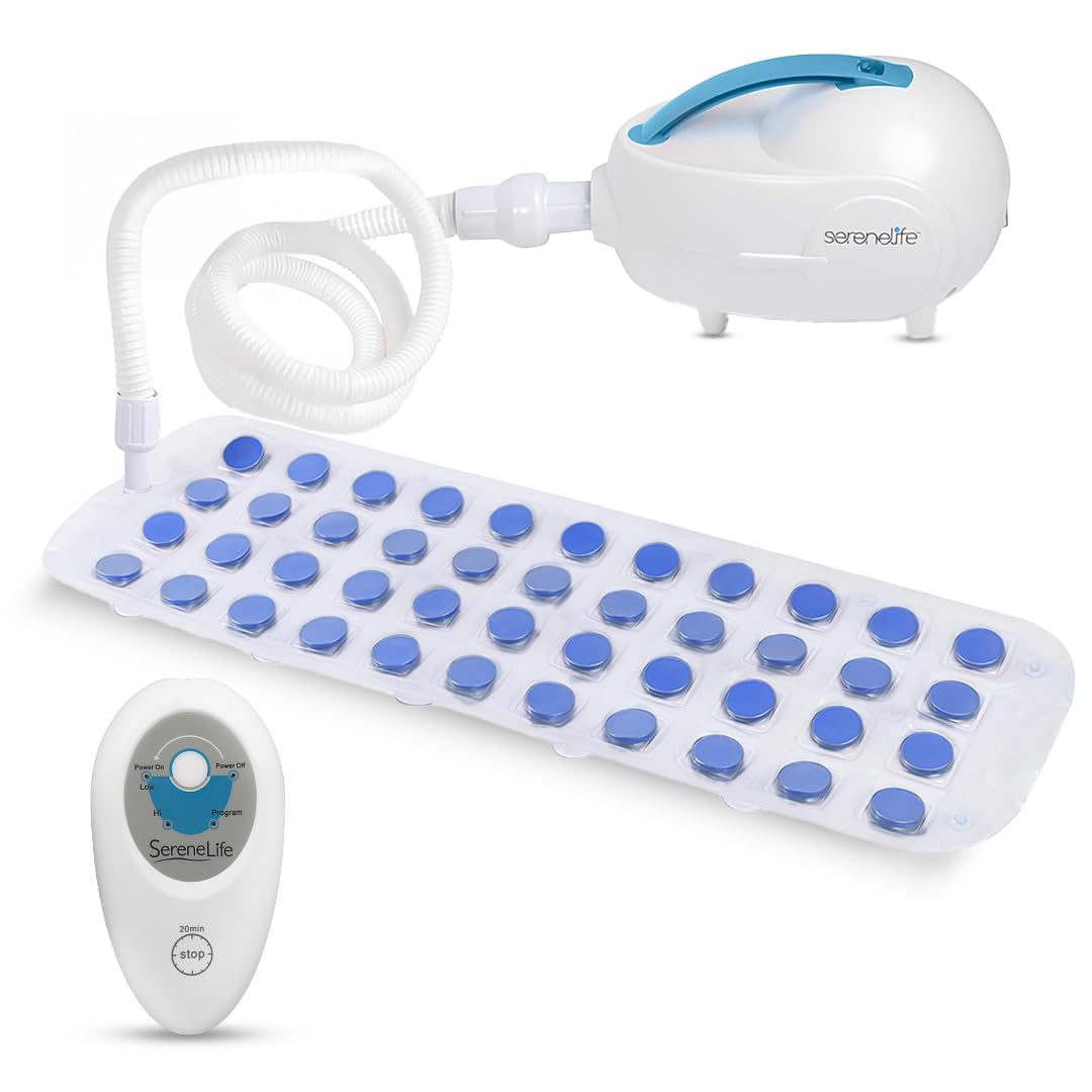 Photo 1 of SereneLife Portable Spa Bubble Bath Massager - Relaxing Spa Non-Slip Mat with Suction Cup Bottom, Motorized Air Pump, Adjustable Bubble Settings and Remote Control, 47” x 14.2”