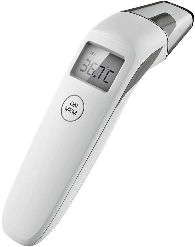 Runpilot Infrared Forehead Thermometer,Non-Contact Digital Laser Infrared Thermometer Portable Body Basal Thermometer with Fever Alarm and LCD Display for Baby Adult and Child