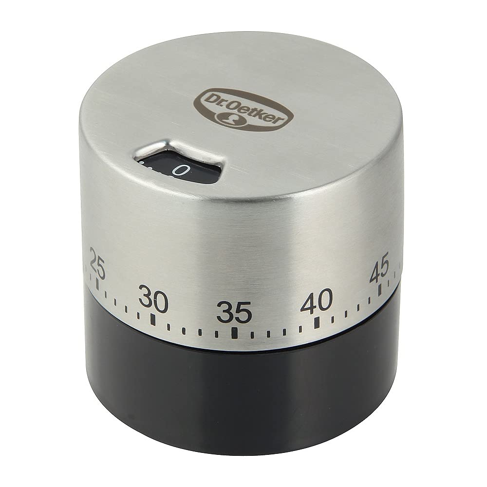 Dr.Oetker "Profi Kitchen Timer, Stainless Steel, Silver, 6.5 cm