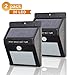 Solar Lights, LTE 20 LED Outdoor Wireless Solar Powered PIR Motion Sensor Security Wall Light Lamp with two Intelligent Modes for Garden, Patio and Pathway (Set of 2)