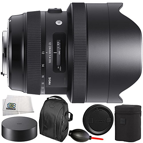 Sigma 12-24mm f/4 DG HSM Art Lens for Canon EF 8PC Bundle - Includes Dust Blower + Carrying Case + Microfiber Cleaning Cloth + Manufacturer Accessories