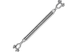 Indusco 93900296 Hot Dipped Galvanized Jaw & Jaw Turnbuckle, 5/8" x 12", 3,500 lbs WLL