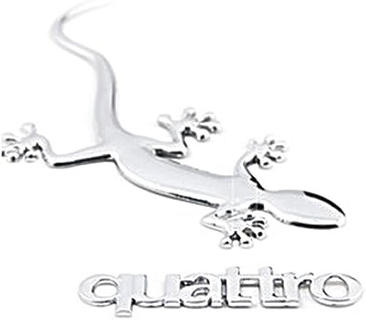 Amazon Rebias 車 汎用 カーステッカー ステッカー リザード トカゲ クアトロ Quattro 車 バイク ドレスアップ シール エンブレム シルバー Ns Sti Lizard Sv エンブレム 車 バイク