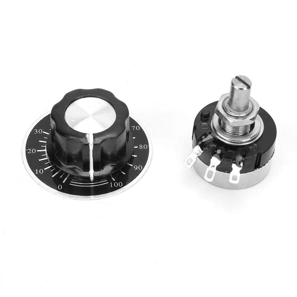 Single Turn Carbon Film Potentiometer Knob Scale Set 100K Rotary Taper