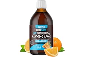 AQUAOMEGA 5X Extra Strength High EPA Omega 3 Supplements with Vitamin D, Fish Oil Omega 3 Liquid with EPA DHA Supplement, Ora