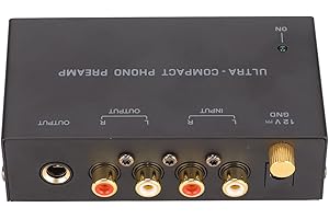 DPOFIRS PP400 Turntable Preamp, Phono Preamp for Turntable, Stereo Input Output Record Player Amplifier with Independent Knob Control 100 to 240V (US Plug)
