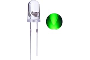 Waycreat 100PCS 5mm Green LED Diodes Lights, Clear