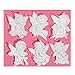 Funshowcase Large 6 Holes Fairy Angel Baby, Angelic Cherub with Wings Silicone Mold for Cake Decoration