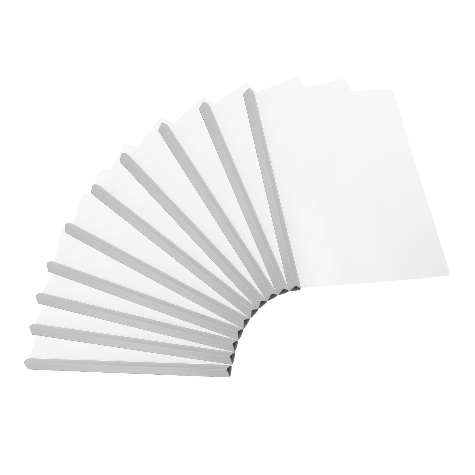 PATIKIL Clear Report Covers with Sliding Bar, 10 Pcs 15mm Slide-Grip Resume Cover 135 Sheets Capacity, A4 Presentation Folders for File, Resume, White