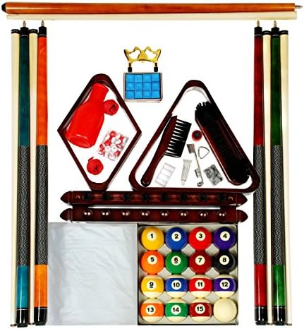 Billiard Pool Table Accessory Kit W Traditional Style Ball Set Choose Black, Mahogany or Oak Finish (Mahogany)