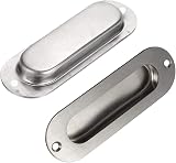 Bestgle 2pk Oval Flush Door Pull Handles Stainless Steel Recessed Sliding view 6