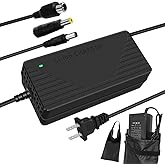 QKDIM 54.6V 3A/5A Charger with 3-in-1 Plug for 48V Lithium Battery Such as Car Truck Lawn Mower Boat Marine Batteries (3A-3 DC Plug(DC 5.5 2.1/2.5mm+ 8mm))