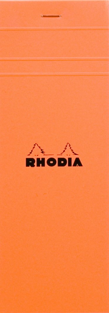 RHODIA 8200C - Stapled Notepad N°8 Shopping Orange - 7.4x21 cm - Small Squares - 80 Detachable Sheets - 80G Clairefontaine Paper - Soft and Resistant Coated Card Cover - Basics