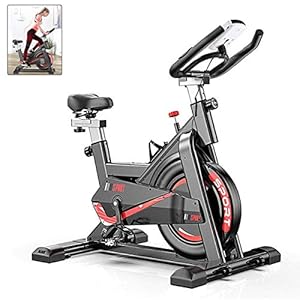 AJUMKER Indoor Exercise Bike Spinning Bike Adjustable Handlebars&Seat Gym Home Workout All-inclusive Fitness Bicycle Stationary Heart Rate Function LCD Display 330lbs Affordability (UK Stock)