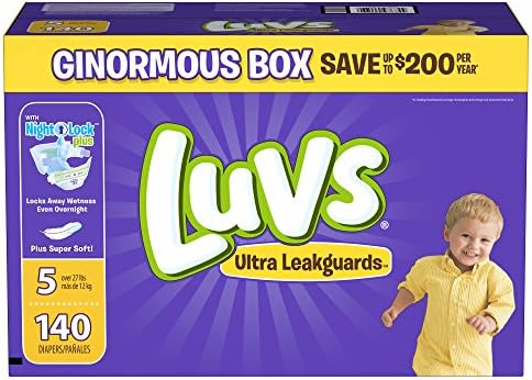 Branded Luvs Ultra Leakguards Diapers Size 5, 140 ct. (diapers - Wholesale Price (Bulk Qty at Whoesale Price, Genuine &amp; Soft Baby diaper)
