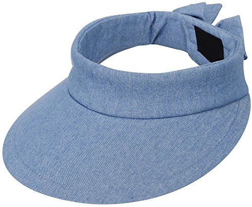 ThunderCloud Women's Summer SPF 50+ UV Protection Sun Visor Hat,Denim Blue