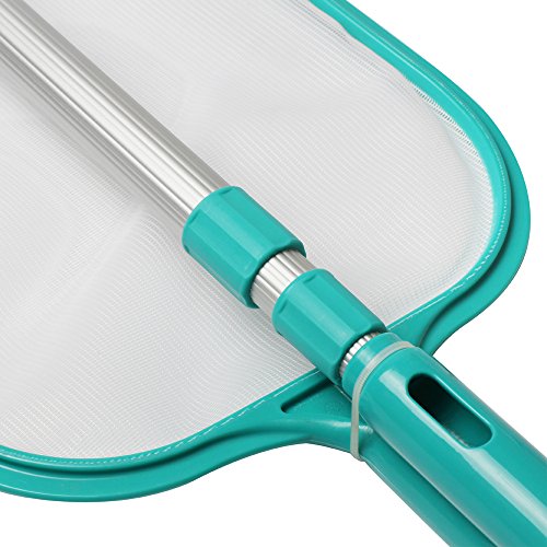 POOLWHALE Economy Pool Leaf Skimmer Net with Adjustable 3 Sections Telescopic Pole/EZ Clip handle