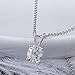 DovEggs Platinum Plated Silver 2ct H-I Color Cushion Cut Moissanite Solitaire Pendant Necklace With COMPLIMENTARY 18