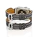 Apple Watch Band, LoveBlue Apple Watch Band Series 2 Series 1,Genuine Leather Band Double Buckle Cuff Bracelet Leather Watchband With Adapter for Apple iWatch(38mm,Double Buckle Grey)