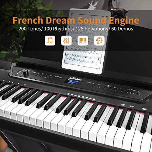 Duoliemi Weighted Digital Piano with Bluetooth, 88 Key Full Size
