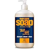 Everyone 3-in-1 Soap, Body Wash, Bubble Bath, Shampoo, 32 Ounce (Pack of 1), Cedar and Citrus, Coconut Cleanser with Organic