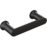Moen Genta LX Matte Black Modern Wall Mount Pivoting Toilet Paper Holder, Modern Roll Storage for Bathroom, BH3808BL