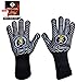 BBQ Essentials Heat Resistant BBQ Gloves | 1472°F Extreme Heat Proof Oven Mitts | One Size Fits All Silicone Based Fire Safety Gloves for Cooking, Grilling, Baking, Camping, Pot Handling, Free E-Book