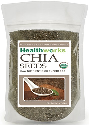 Healthworks chia seeds raw organic, 1lb