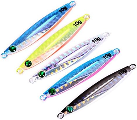 Aorace 5pcs/lot Saltwater Fishing Jigging Spoons Lures Spinnerbaits Hard Metal Fishing Lures Baits 5.5cm/10g