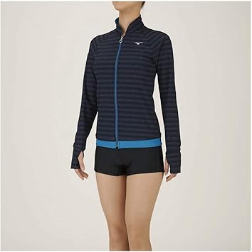 Amazon Mizuno ミズノ フィットネス水着 ジム用 レディース ラッシュガード 長袖 N2ja9317 サイズ L ネイビー ディープターコイズ Mizuno ミズノ レディースフィットネス 競泳水着