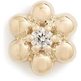 Zoe Chicco Women's 14k Gold Tiny Bead Flower with Diamond Single Stud Earring