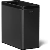 Kohler K-31313-BST 12-Liter Open-Top Trash Can, Black Stainless Steel