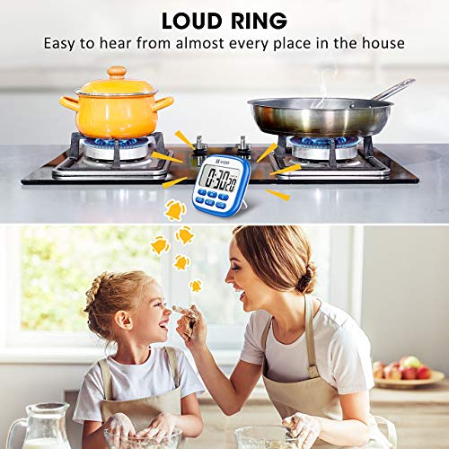 Habor Kitchen Timer, 24-Hours Digital Timer [Multifunctional] with Clock for Cooking, Loud Alarm & Strong Magnet, Count-Up & Count Down for Kitchen Baking Sports Games Office Study (Battery Included) - Thumbnail 5
