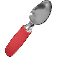 SUMO Ice Cream Scoop Stainless Steel - Dishwasher Safe, Ice Cream Scooper with Comfortable Handle (Red)
