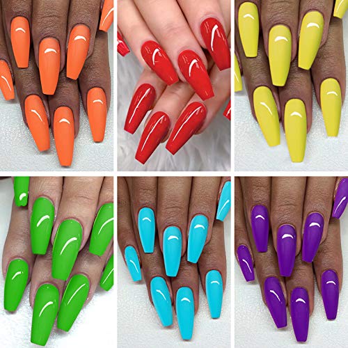 Rosalind Gel Nail Polish Kit 6PCS Neon Gel Polish Summer & Winter Gel Nail Polish Set Suitable Manicure Nail Art