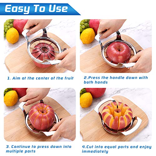 Sinnsally Apple Slicer Upgraded Version 12Blade Extra Large Apple Corer Peeler,Stainless Steel